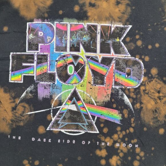 Pink-Floyd Bleach-Dyed Shirt Medium 19x26 Rainbow Prism Rock - Picture 8 of 12